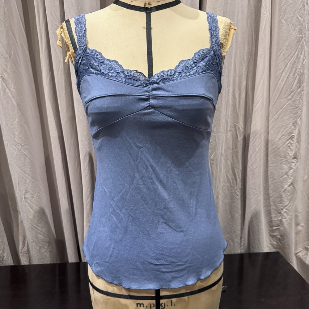 Vintage Stock Ann Ferriday Seamed Cup Lace Trimmed Cami S/ M